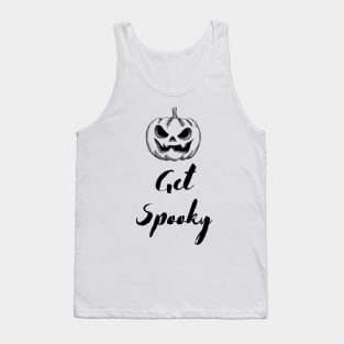 Get Spooky Pumpkin Black Print Tank Top